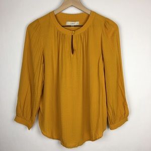 🌼 Loft Mustard Swiss Dot Blouse MP